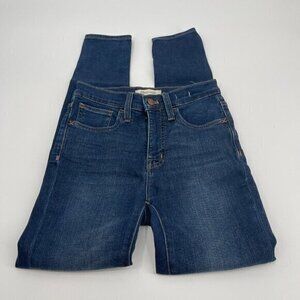 Madewell Jeans 25 Womens Mid Rise Skinny Casual Denim Blue Pockets Zip Preppy